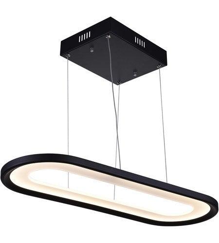 LED Matte Black Rectangle with Round Edge Chandelier - LV LIGHTING