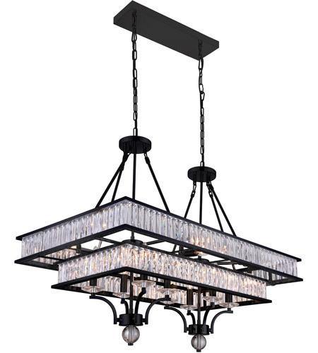Black with Crystal Double Layer Chandelier - LV LIGHTING