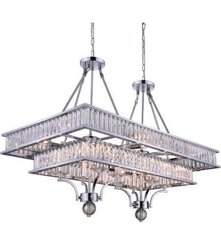 Chrome with Crystal Double Layer Chandelier - LV LIGHTING