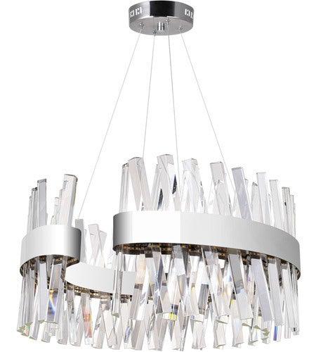 LED Chrome with Crystal Ring Pendant - LV LIGHTING