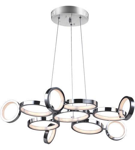 LED Dark Chrome Multiple Ring Chandelier - LV LIGHTING