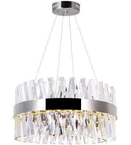 LED Chrome with Crystal Ring Chandelier - LV LIGHTING