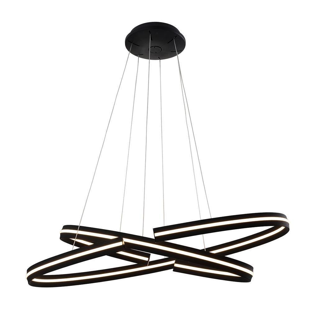 LED Black Double Ring Chandelier - LV LIGHTING