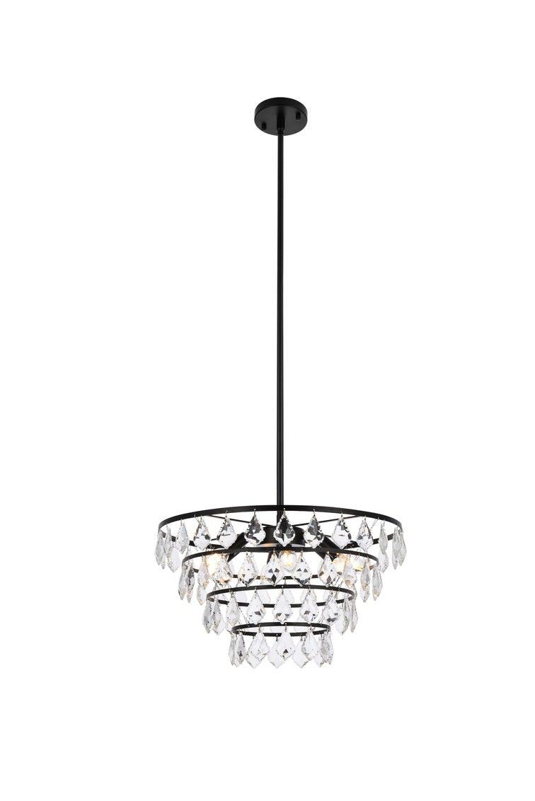 Chrome with Crystal 4 Layers Pendant - LV LIGHTING