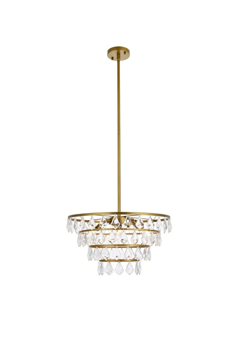 Chrome with Crystal 4 Layers Pendant - LV LIGHTING