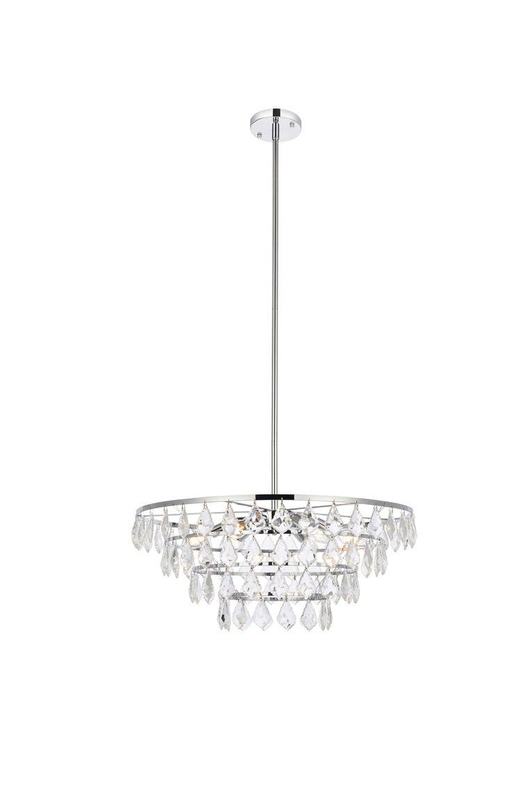 Chrome with Crystal 4 Layers Chandelier - LV LIGHTING
