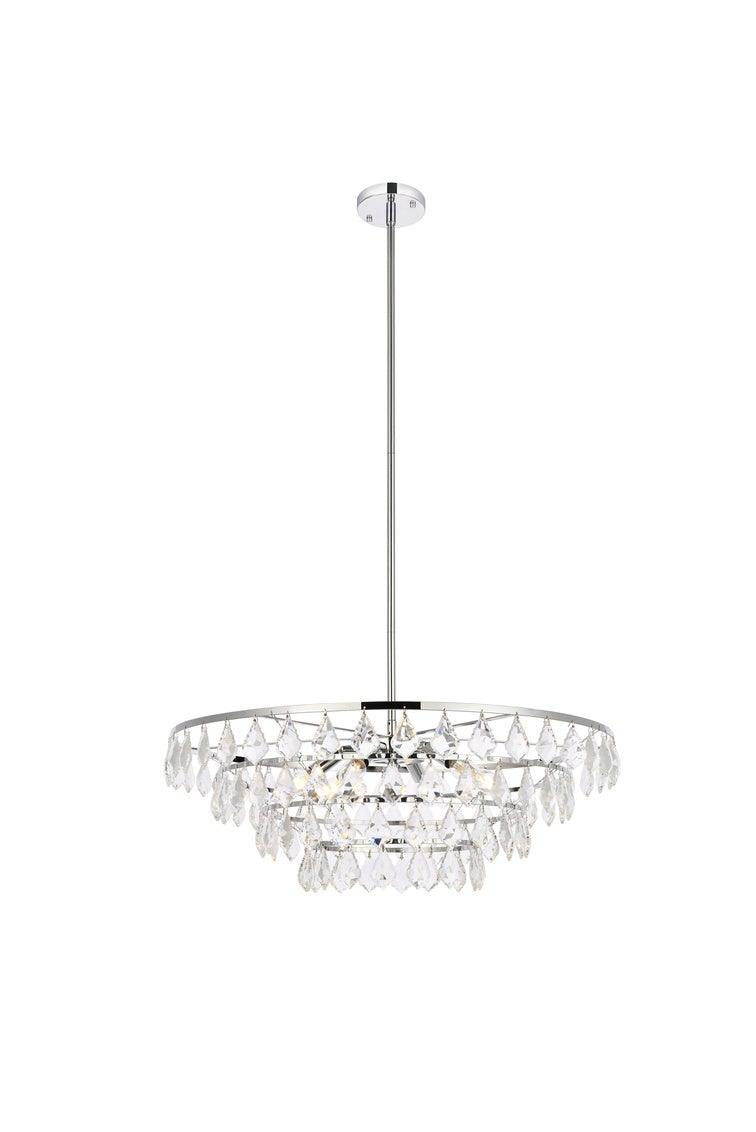 Chrome with Crystals 4 Layers Chandelier - LV LIGHTING