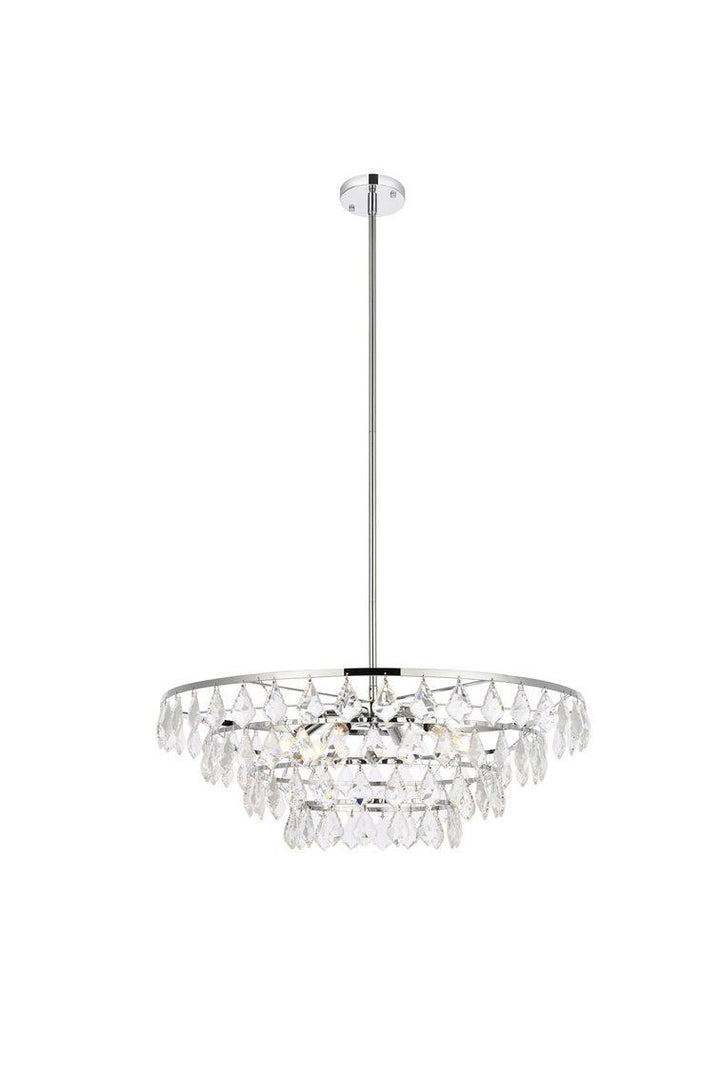 Chrome with Crystals 4 Layers Chandelier - LV LIGHTING
