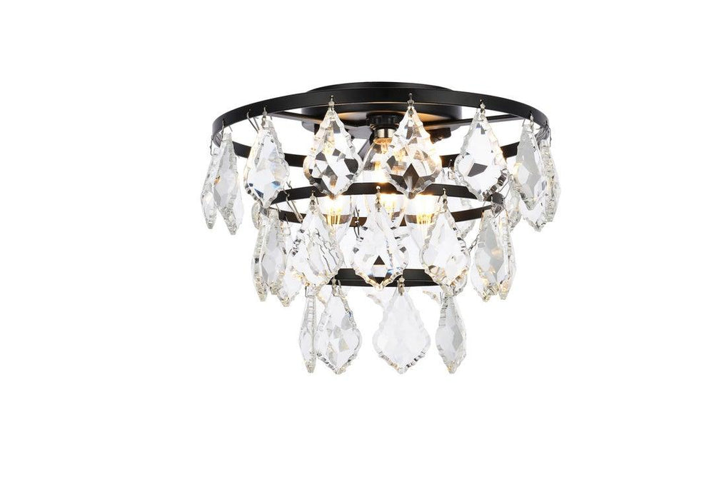 Chrome with Crystal 3 Layers Flush Mount - LV LIGHTING