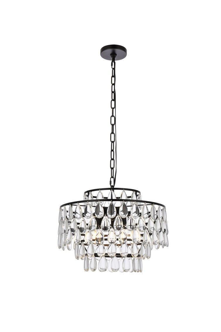 Chrome with Crystal 6 Layers Pendant - LV LIGHTING