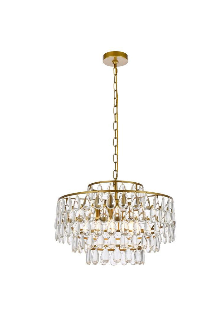 Chrome with Crystal 6 Layers Chandelier - LV LIGHTING