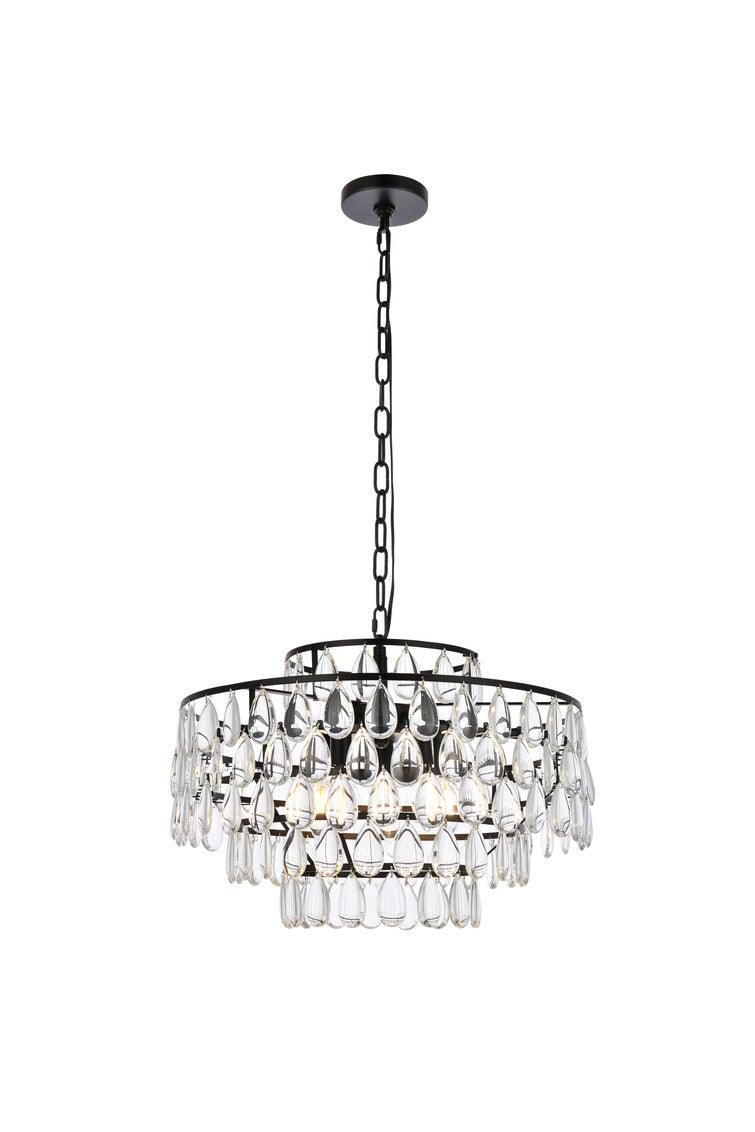 Chrome with Crystal 6 Layers Chandelier - LV LIGHTING