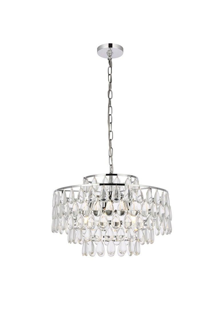 Chrome with Crystal 6 Layers Chandelier - LV LIGHTING