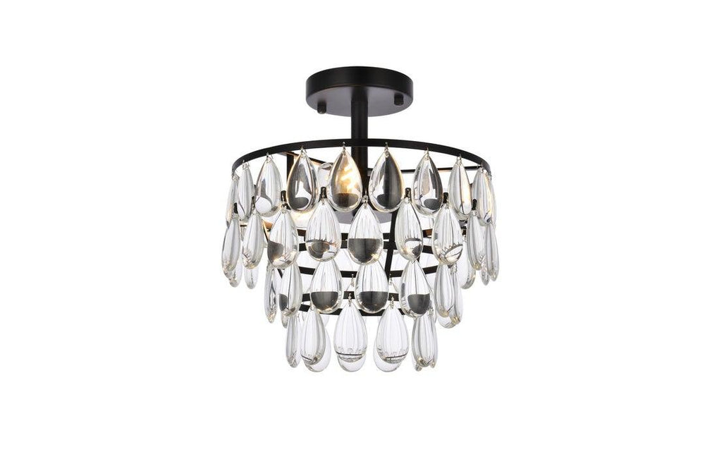 Chrome with Crystal 4 Layers Semi Flush Mount - LV LIGHTING
