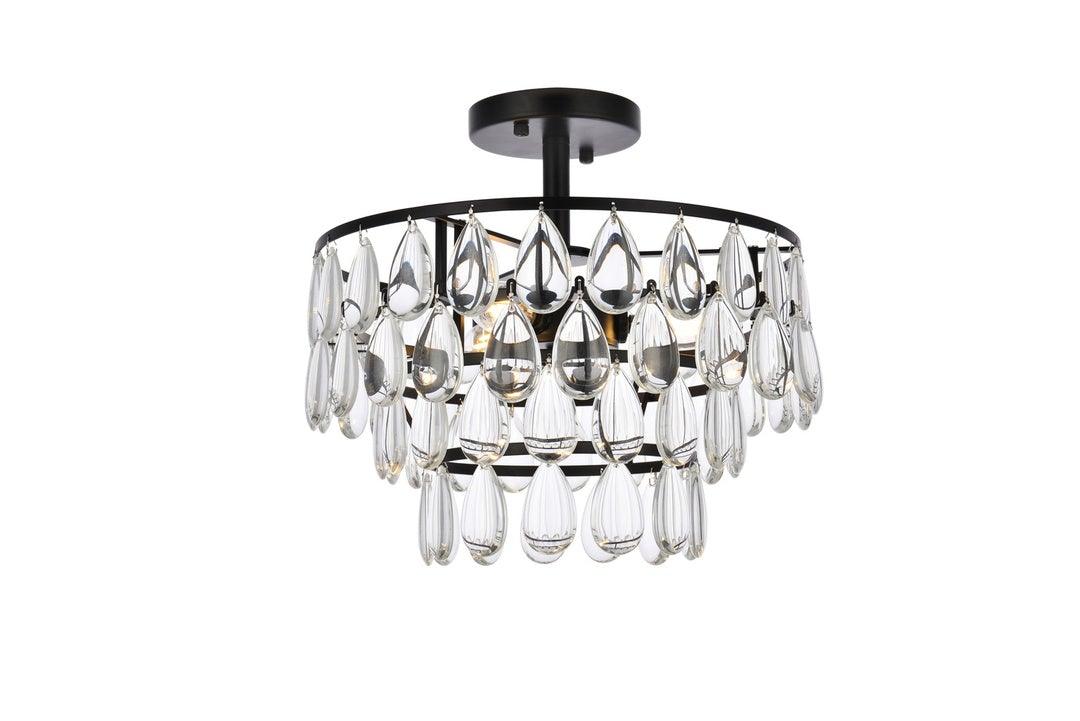 Chrome with Crystal 4 Layers Semi Flush Mount - LV LIGHTING