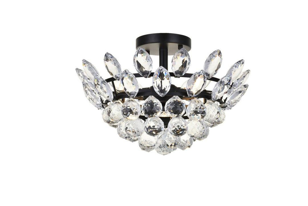 Chrome with Crystal Semi Flush Mount - LV LIGHTING