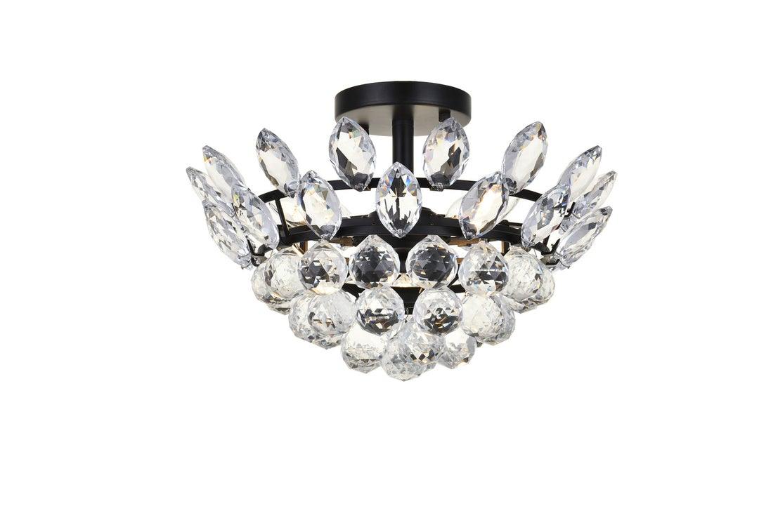 Chrome with Crystal Semi Flush Mount - LV LIGHTING