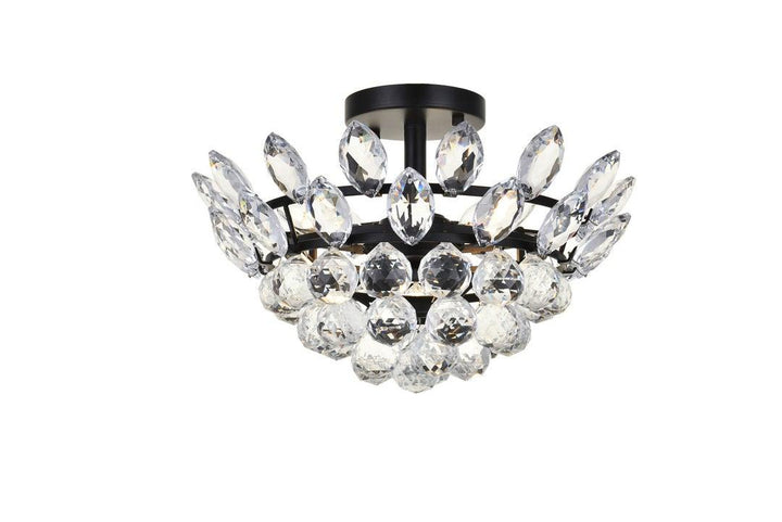 Chrome with Crystal Semi Flush Mount - LV LIGHTING
