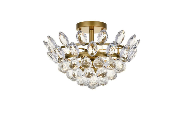 Chrome with Crystal Semi Flush Mount - LV LIGHTING