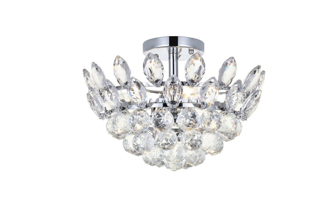 Chrome with Crystal Semi Flush Mount - LV LIGHTING