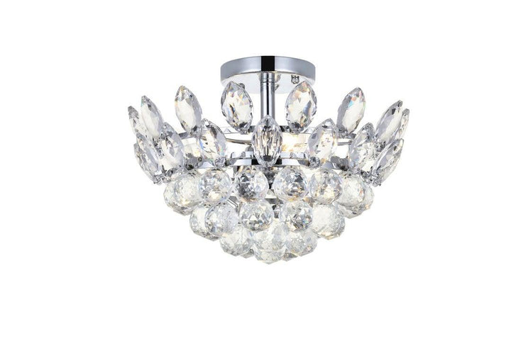 Chrome with Crystal Semi Flush Mount - LV LIGHTING