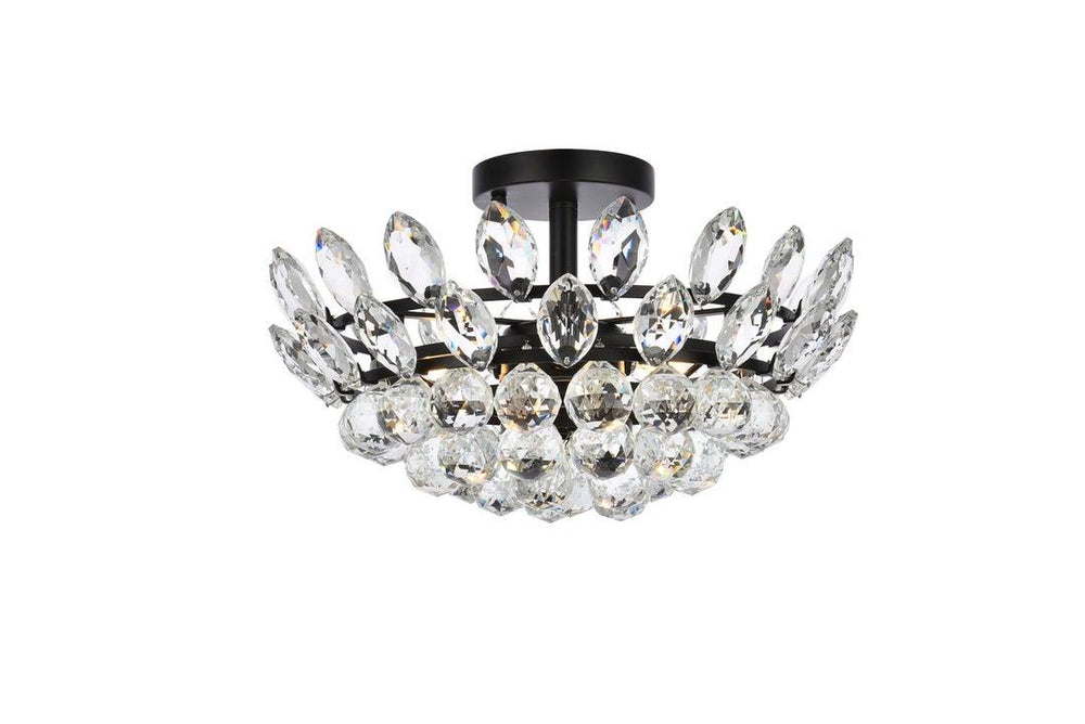 Chrome with Crystal Semi Flush Mount - LV LIGHTING