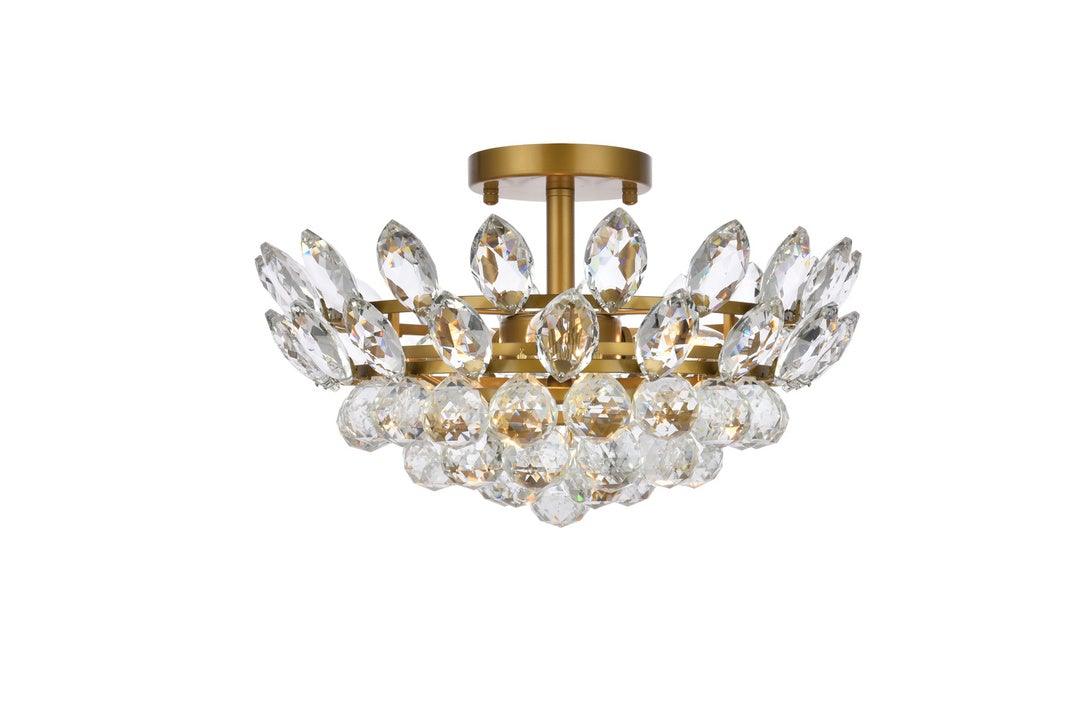 Chrome with Crystal Semi Flush Mount - LV LIGHTING
