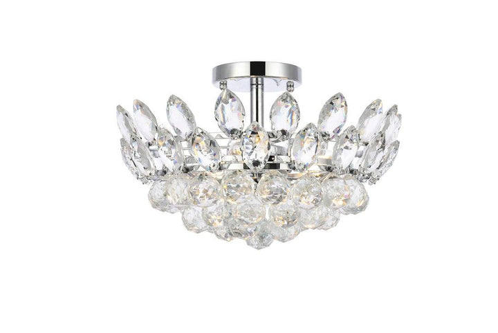 Chrome with Crystal Semi Flush Mount - LV LIGHTING