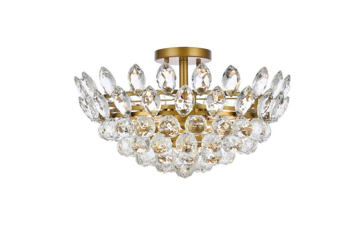 Chrome with Crystal Semi Flush Mount - LV LIGHTING