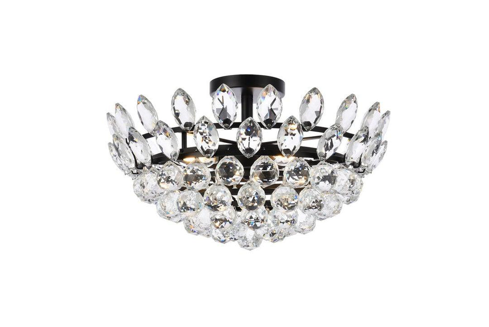 Chrome with Crystal Semi Flush Mount - LV LIGHTING