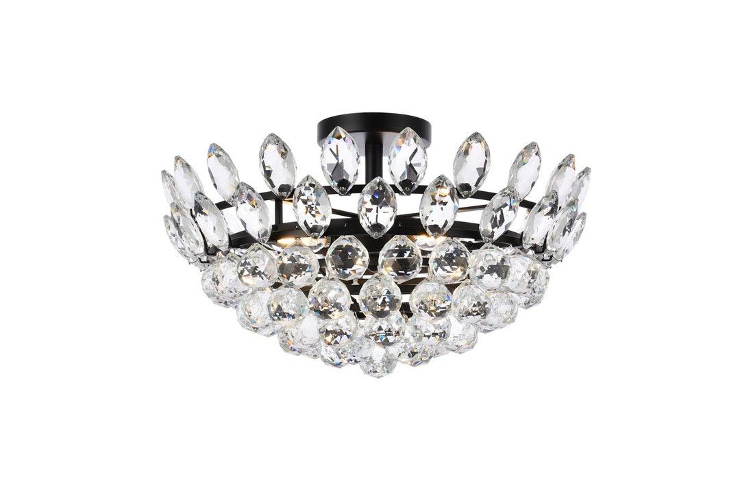 Chrome with Crystal Semi Flush Mount - LV LIGHTING