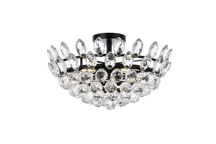 Chrome with Crystal Semi Flush Mount - LV LIGHTING