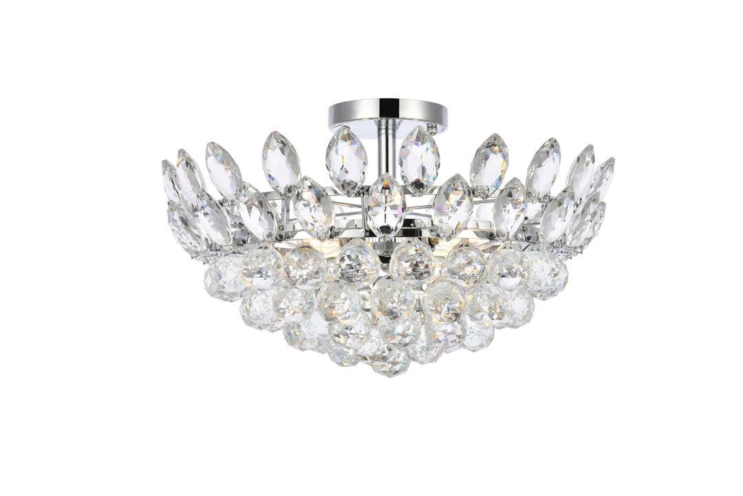 Chrome with Crystal Semi Flush Mount - LV LIGHTING