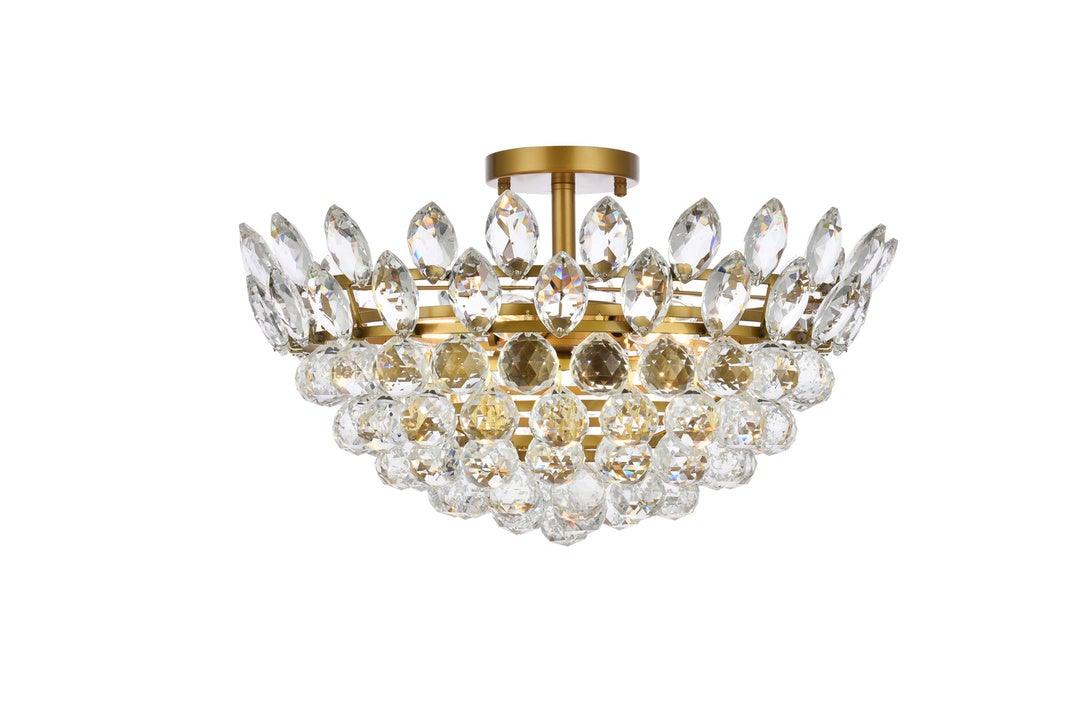 Chrome with Crystal Semi Flush Mount - LV LIGHTING