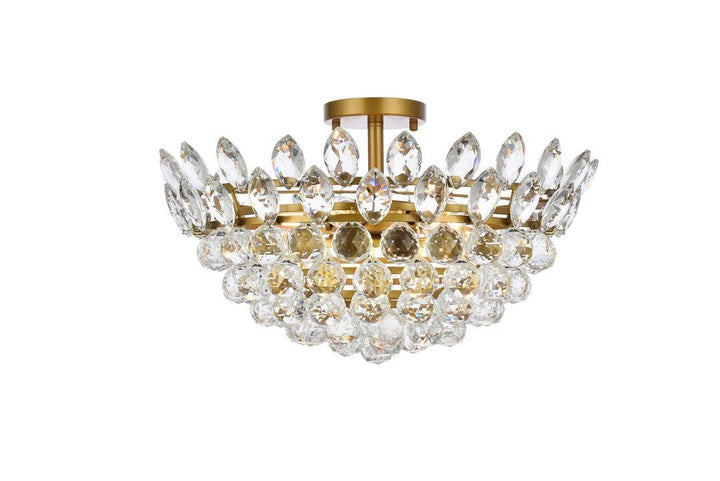 Chrome with Crystal Semi Flush Mount - LV LIGHTING