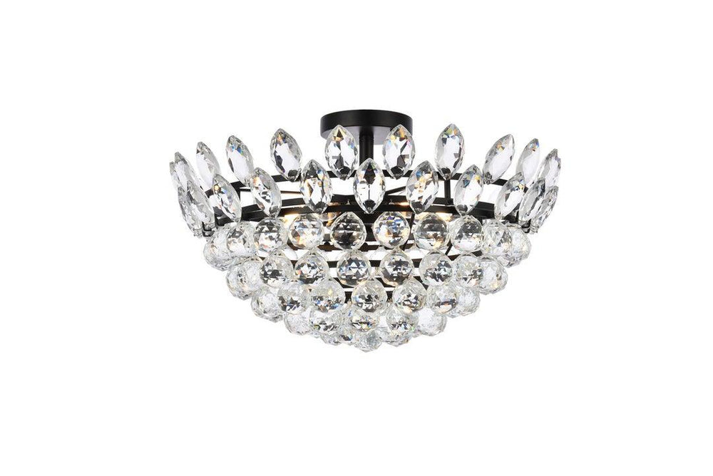 Chrome with Crystal Semi Flush Mount - LV LIGHTING