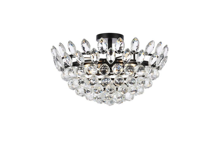 Chrome with Crystal Semi Flush Mount - LV LIGHTING