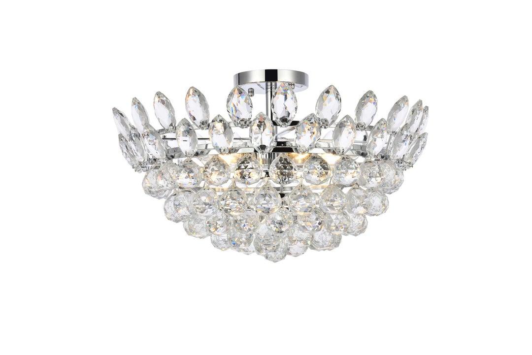 Chrome with Crystal Semi Flush Mount - LV LIGHTING