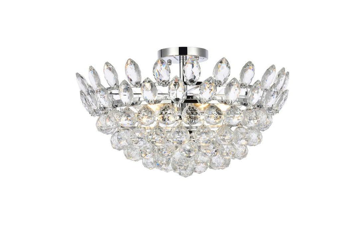 Chrome with Crystal Semi Flush Mount - LV LIGHTING