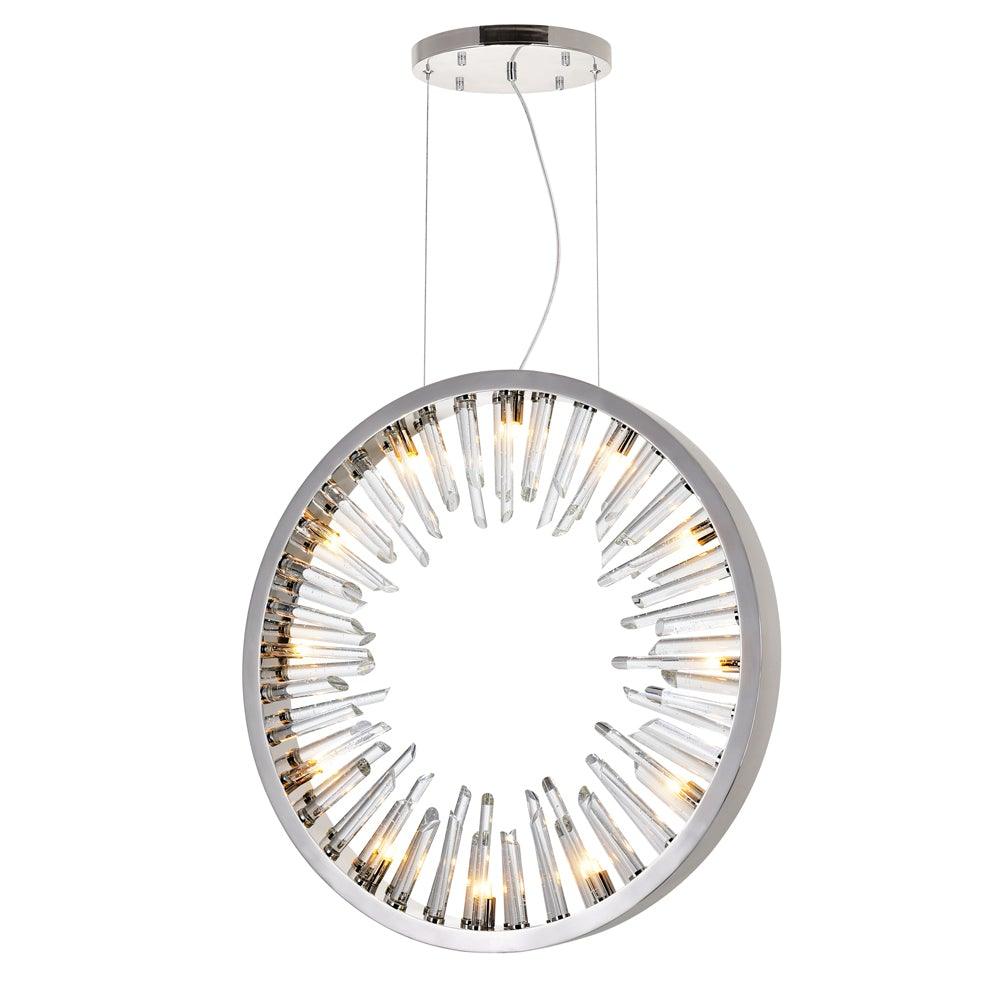 Polished Nickel with Crystal Chandelier - LV LIGHTING