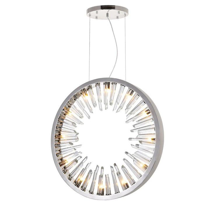 Polished Nickel with Crystal Chandelier - LV LIGHTING