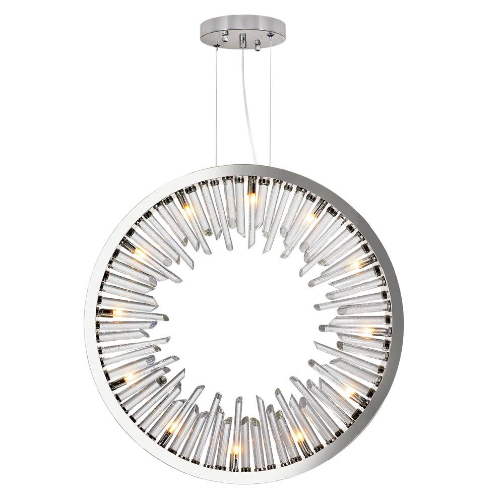 Polished Nickel with Crystal Chandelier - LV LIGHTING