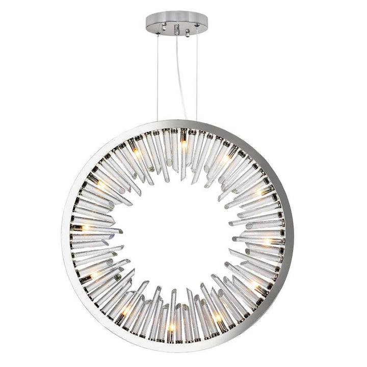 Polished Nickel with Crystal Chandelier - LV LIGHTING