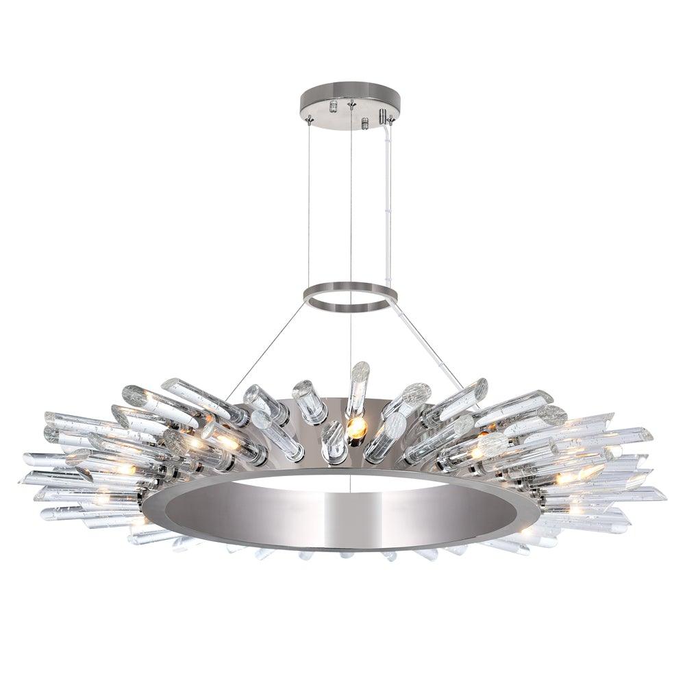 Polished Nickel with Crystal Chandelier - LV LIGHTING