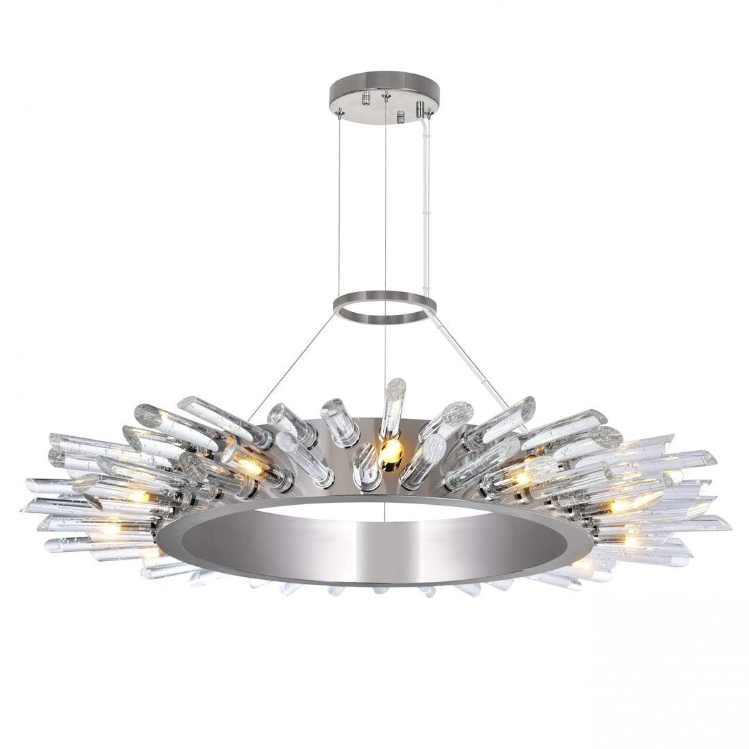 Polished Nickel with Crystal Chandelier - LV LIGHTING