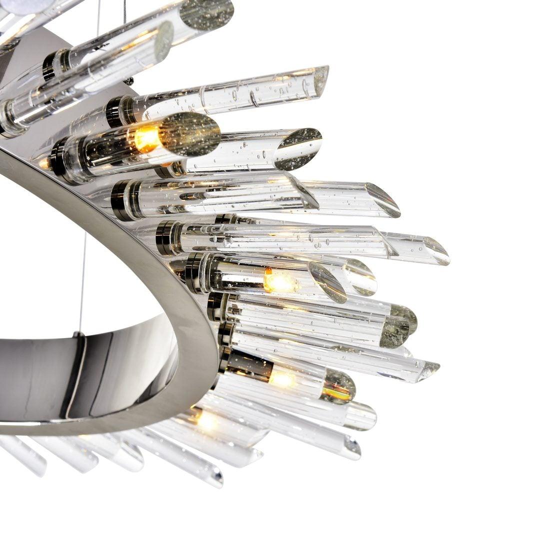 Polished Nickel with Crystal Chandelier 2 Layers - LV LIGHTING