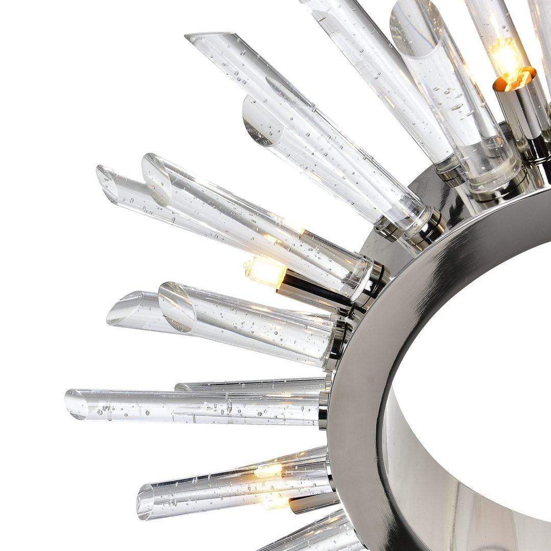 Polished Nickel with Crystal Chandelier 2 Layers - LV LIGHTING
