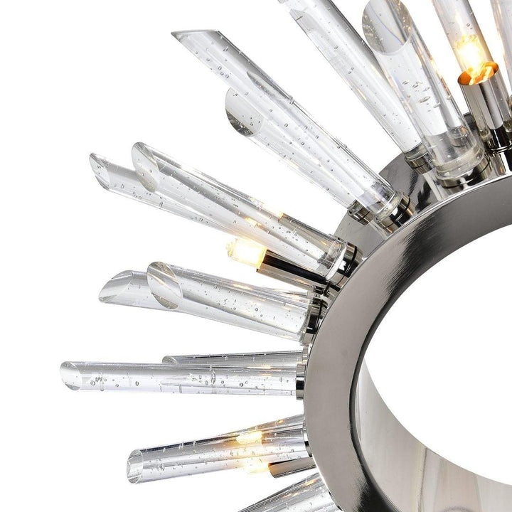 Polished Nickel with Crystal Chandelier 2 Layers - LV LIGHTING