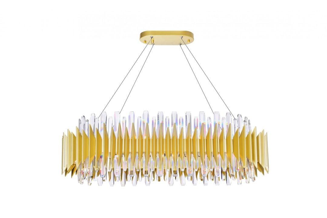 Satin Gold with Crystal Chandelier - LV LIGHTING