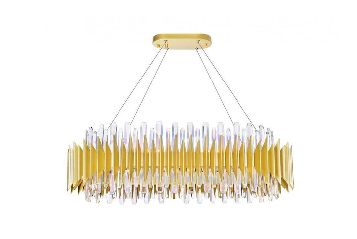 Satin Gold with Crystal Chandelier - LV LIGHTING